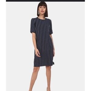 M&S Collection pinstripe lightweight shift dress with short sleeves  size 16